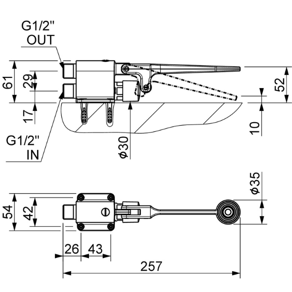 Gentworks Foot Operated Floor Mounted Pedal Tap